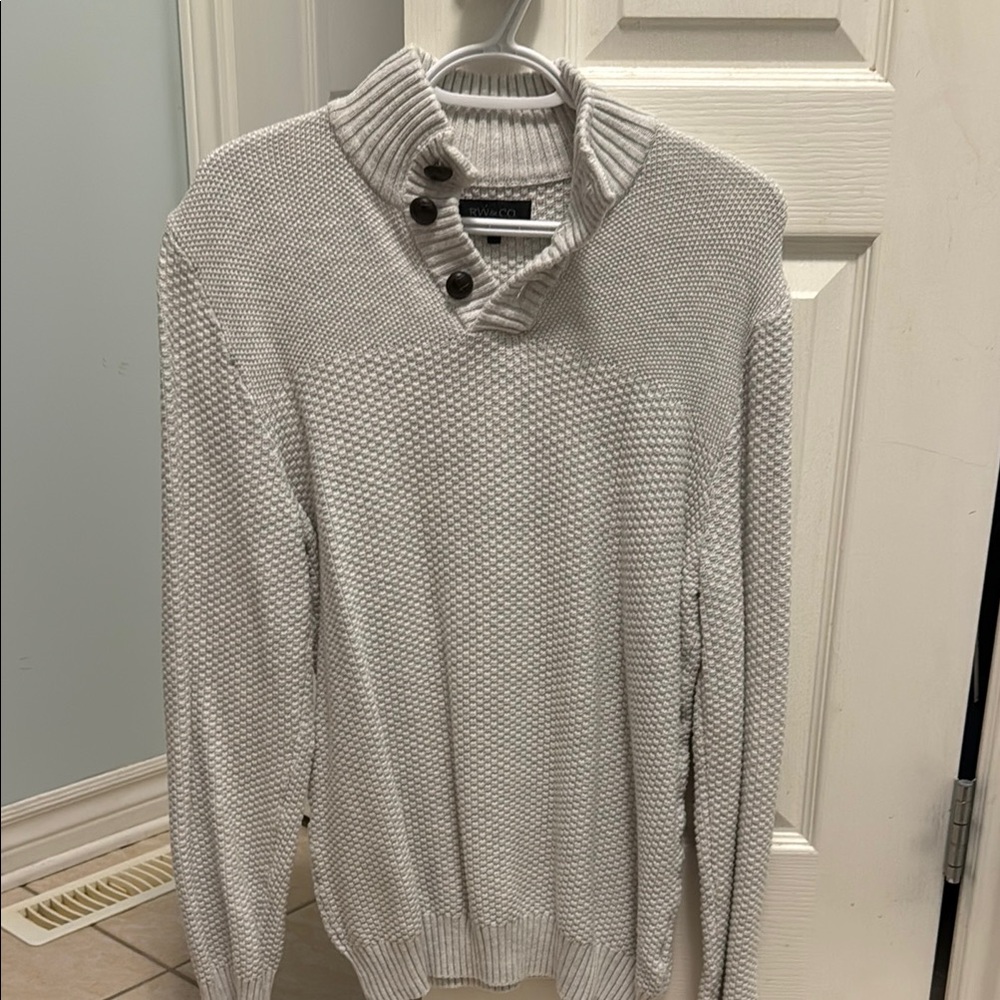 ❤️Men's Gray Sweater with Button Collar ❤️